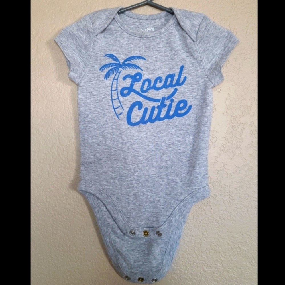 Jumping Beans, Gray Local Cutie Onesie, 12 Months